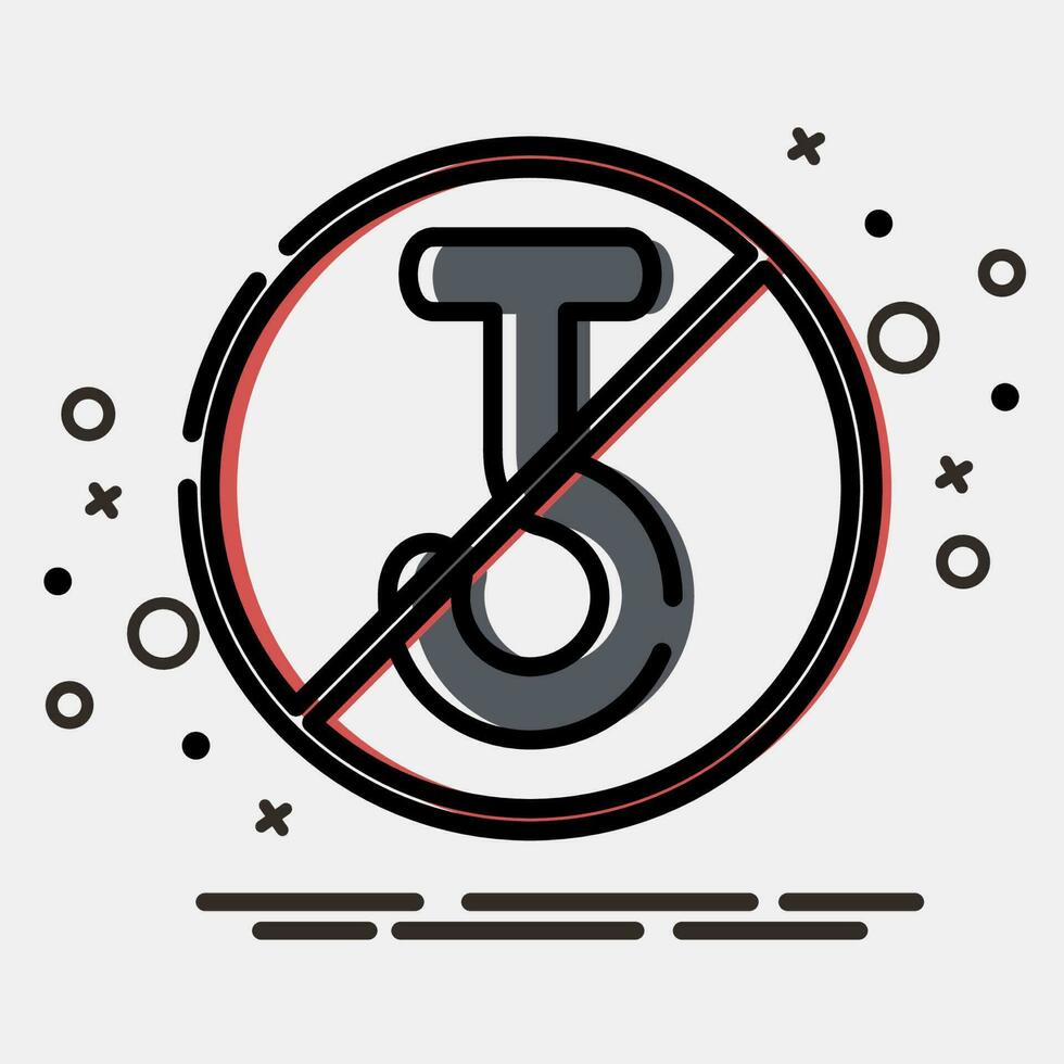 Icon do not use hand hoocks. Packaging symbol elements. Icons in MBE style. Good for prints, posters, logo, product packaging, sign, expedition, etc. vector