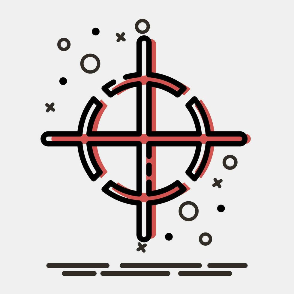 Icon center of gravity. Packaging symbol elements. Icons in MBE style. Good for prints, posters, logo, product packaging, sign, expedition, etc. vector