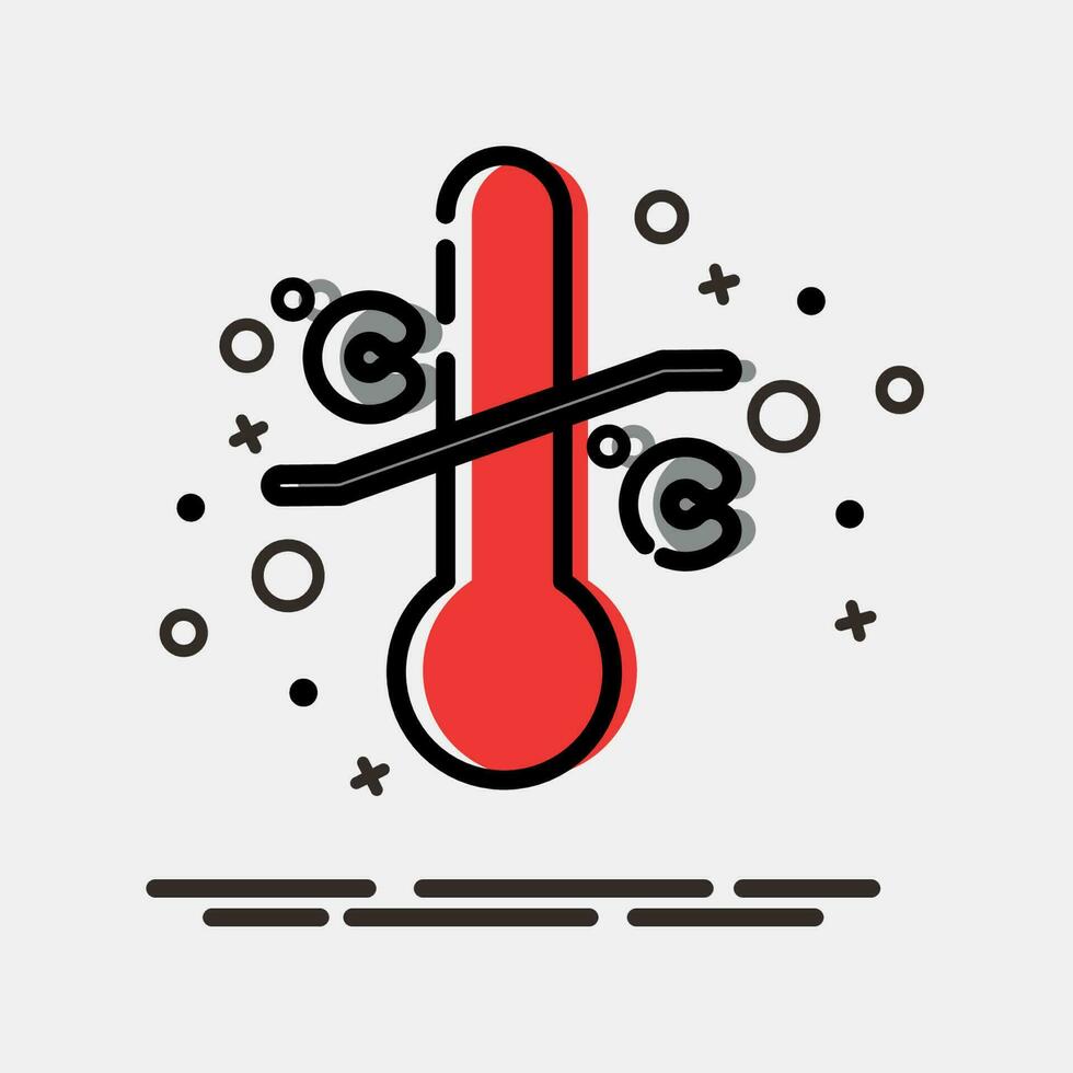 Icon temperature limitation. Packaging symbol elements. Icons in MBE style. Good for prints, posters, logo, product packaging, sign, expedition, etc. vector