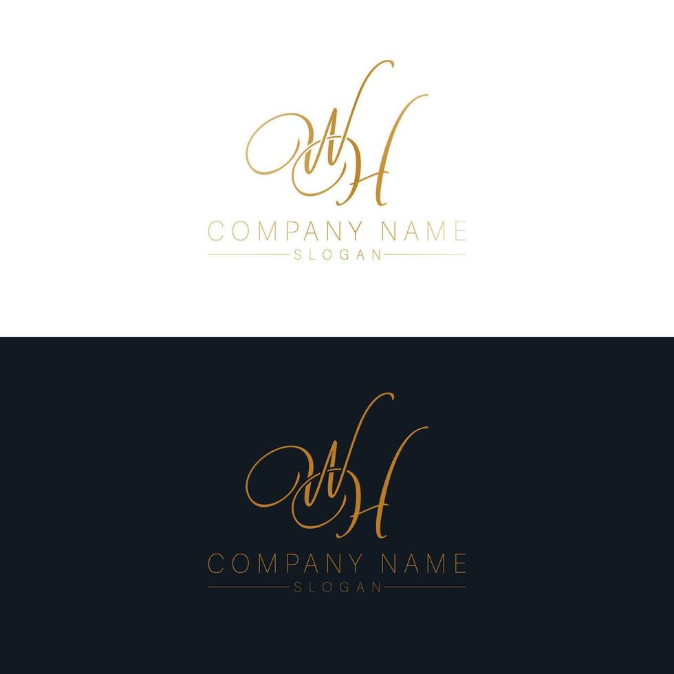 WH initials vector logo design. Letters W and H logotype. Initial ...