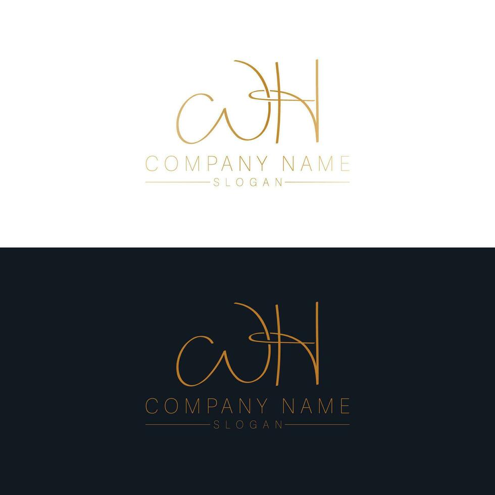 wh iniciales vector logo diseño. letras w y h logotipo inicial monograma.