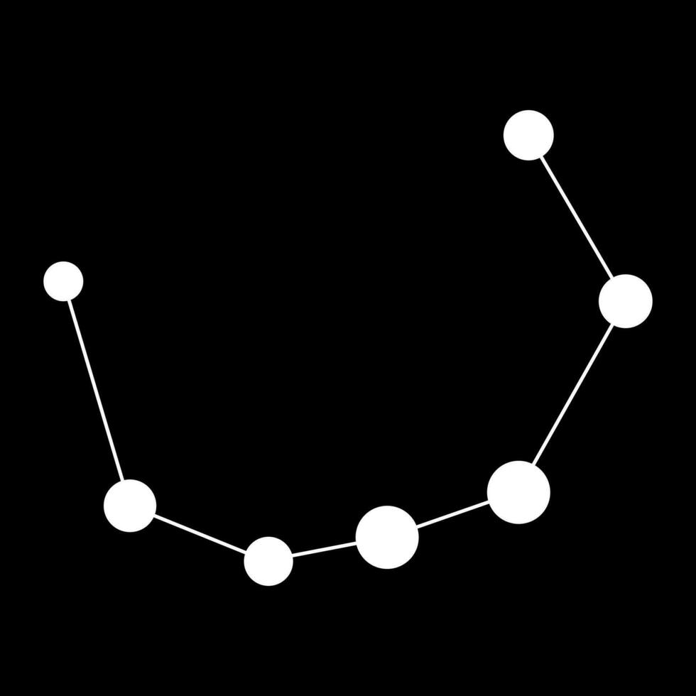 Corona Borealis constellation map. Vector illustration.