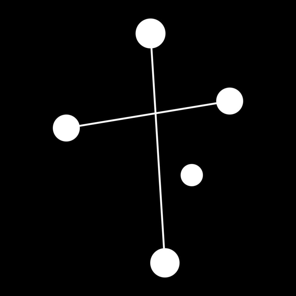 Crux constellation map. Vector illustration.