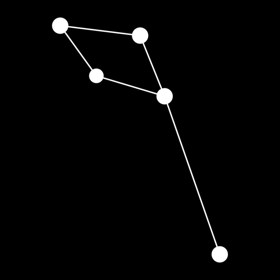 Delphinus constellation map. Vector illustration.