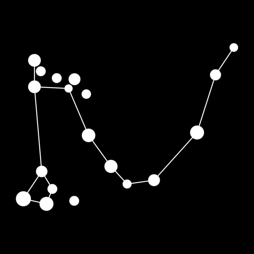 Draco constellation map. Vector illustration.