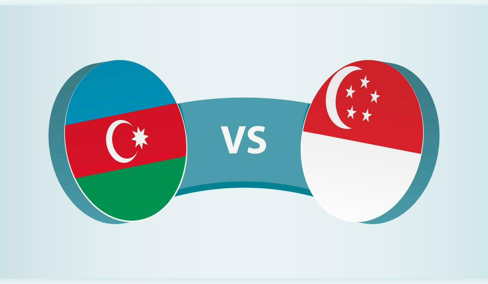 Azerbaijan versus Singapore, team sports competition concept. vector