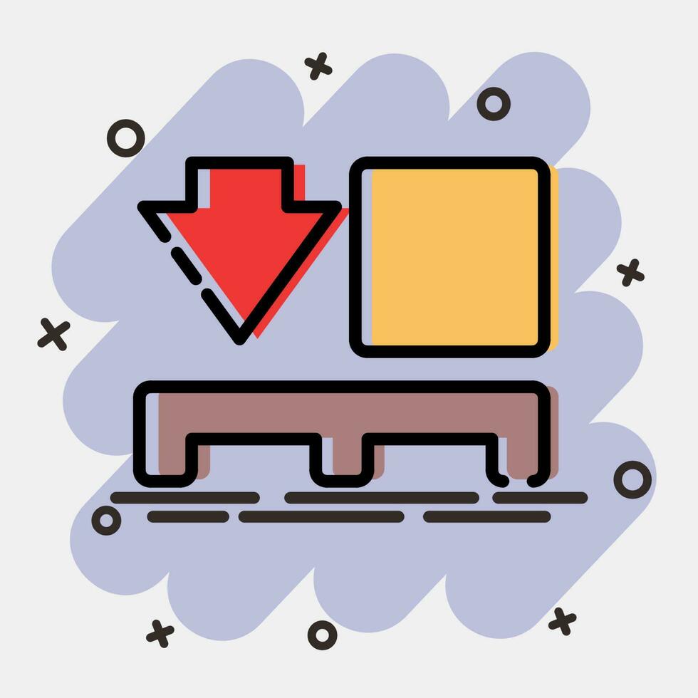 Icon use pallet. Packaging symbol elements. Icons in comic style. Good for prints, posters, logo, product packaging, sign, expedition, etc. vector