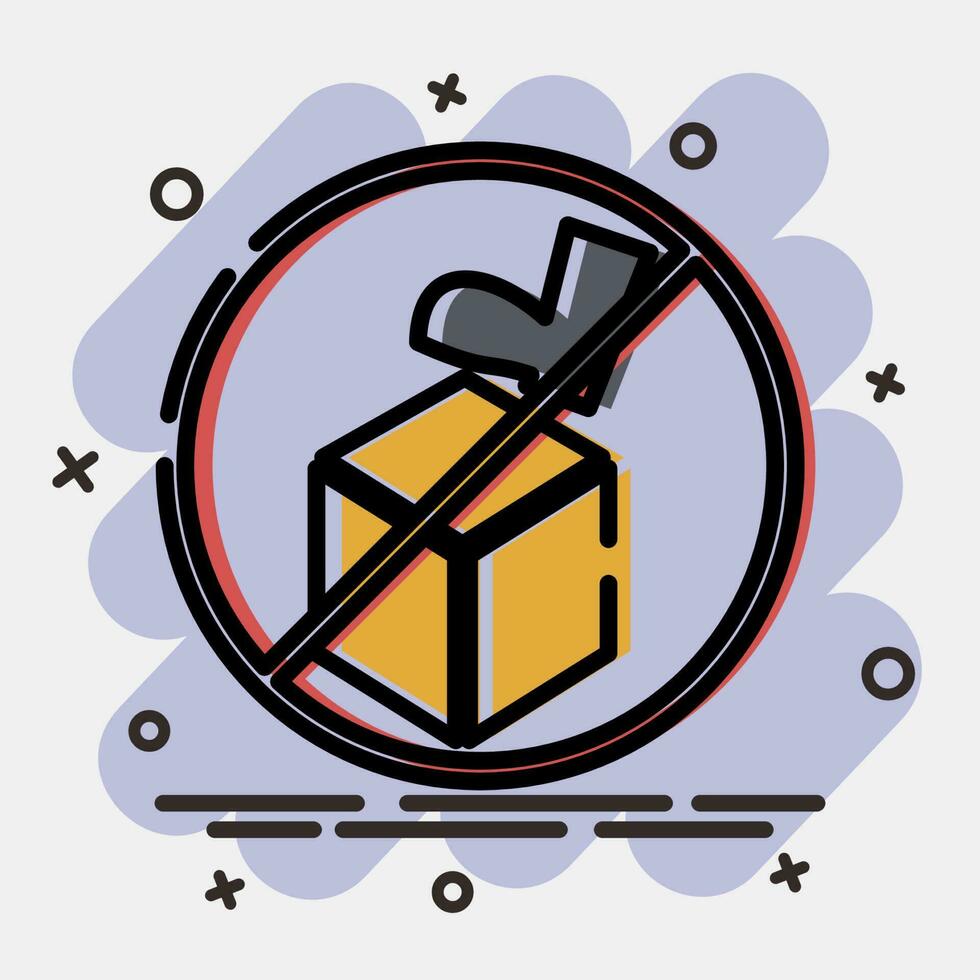 Icon do not step. Packaging symbol elements. Icons in comic style. Good for prints, posters, logo, product packaging, sign, expedition, etc. vector