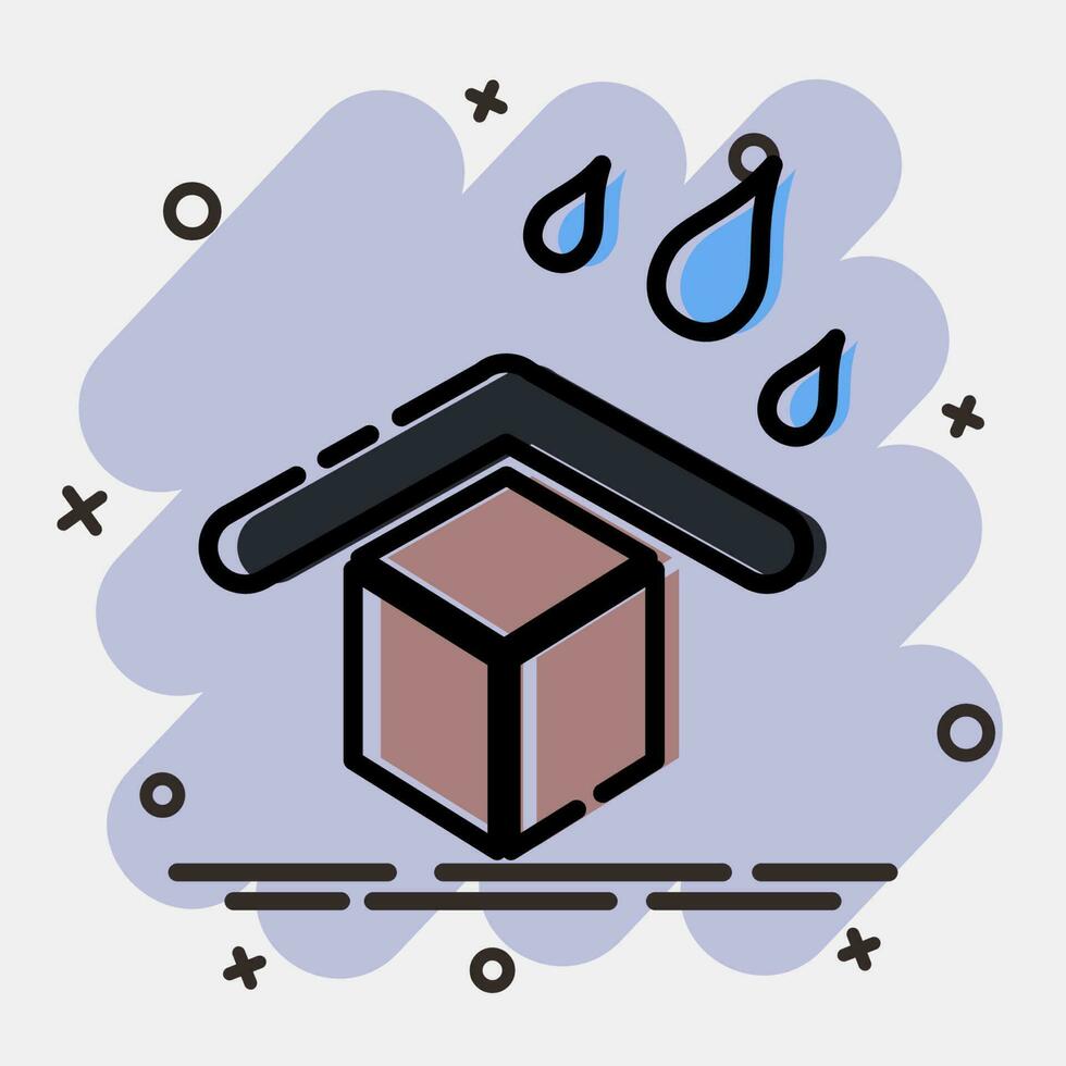 Icon protect from water. Packaging symbol elements. Icons in comic style. Good for prints, posters, logo, product packaging, sign, expedition, etc. vector