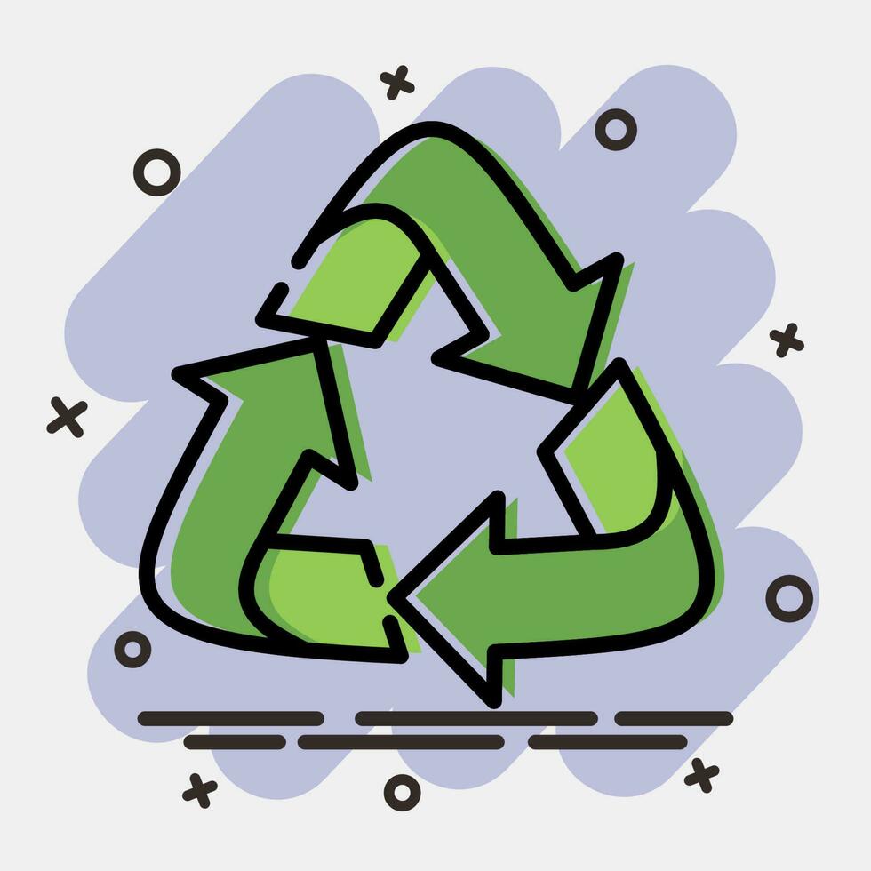 Icon recycled package. Packaging symbol elements. Icons in comic style. Good for prints, posters, logo, product packaging, sign, expedition, etc. vector