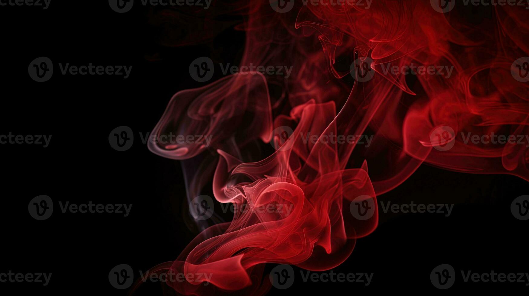 Red smoke on black background. Abstract colorful smoke on black background. photo