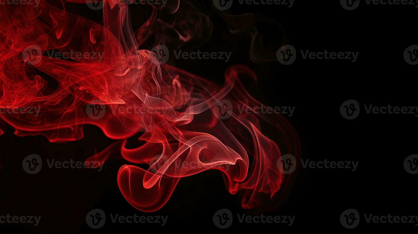 Red smoke on black background. Abstract colorful smoke on black background. photo