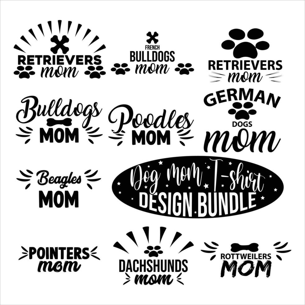 Dog mom tshirt design Bundle vector
