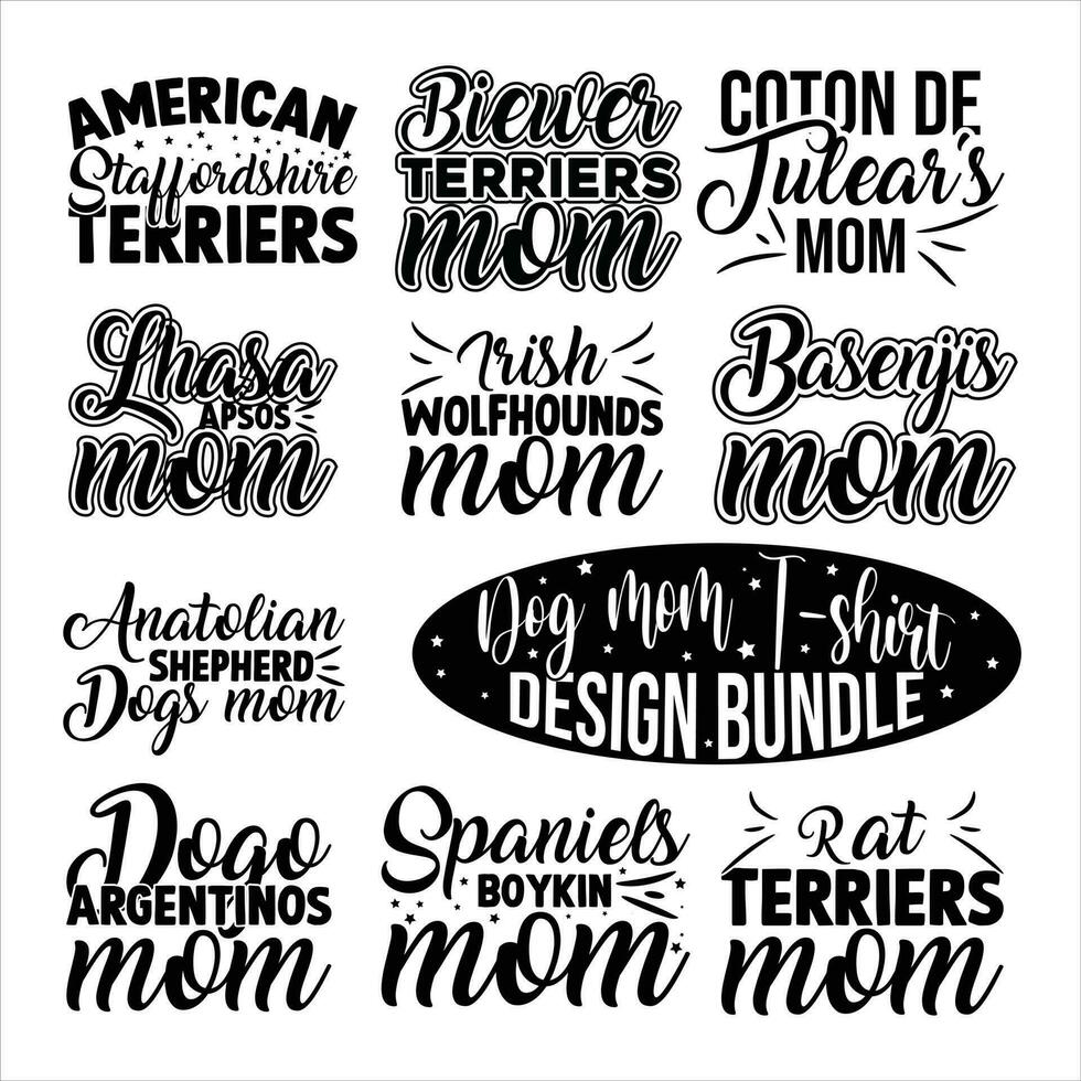 Dog mom T shirt design Bundle vector