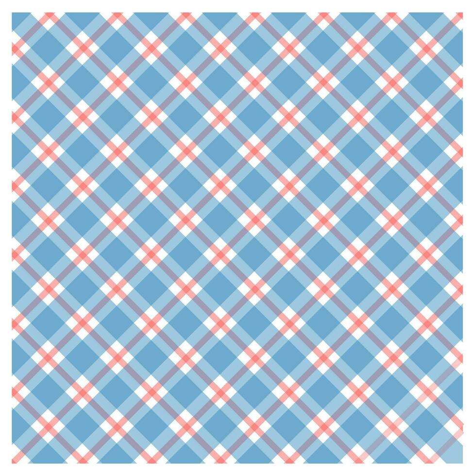 Blue and red plaid pattern background,  blue checkered vector