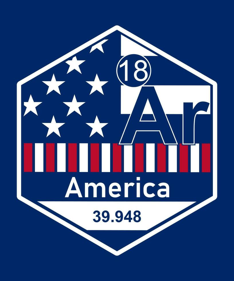 Cool America Gun Shirt Ar 18 Periodic Table Vector Illustration