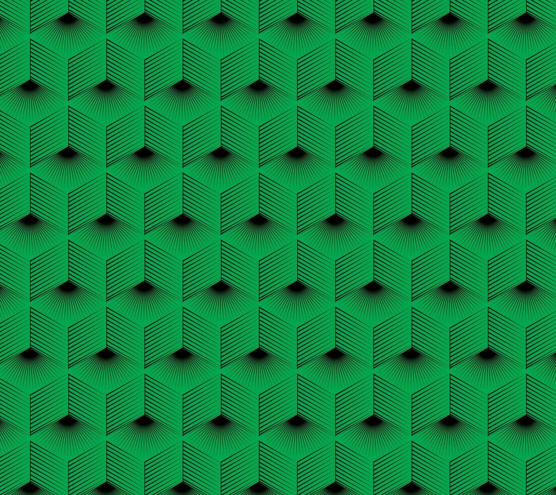 resumen verde cubitos patrón, resumen sin costura antecedentes. óptico espejismo. vector