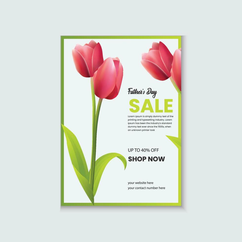 Fathers Day Sale Poster Template vector