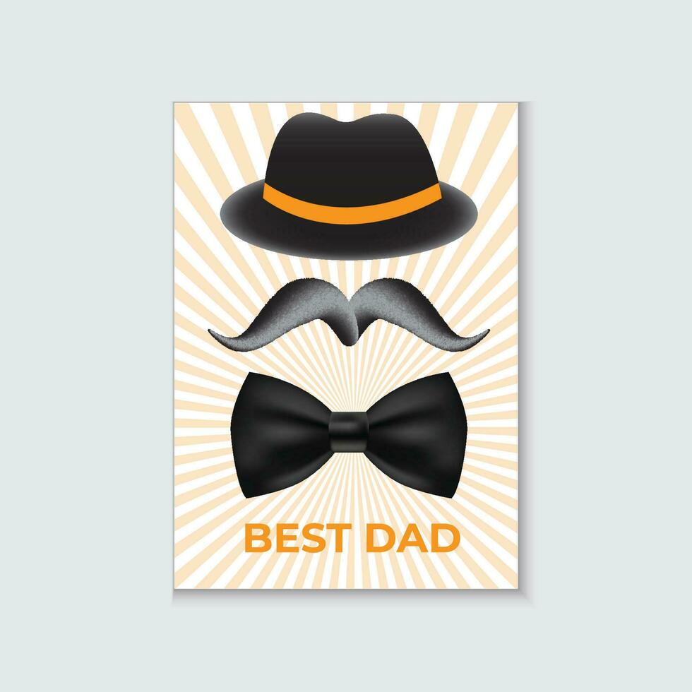 mejor papá póster modelo vector diseño.