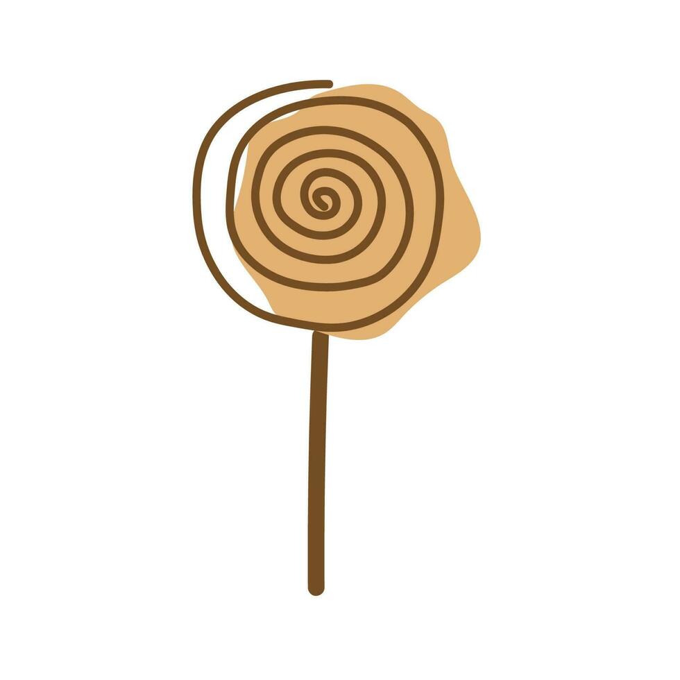 Round candy lollipop on a white background. Sweets. Vector illustration. Isolated object.