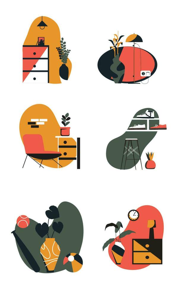 Interior and decorative plants vector