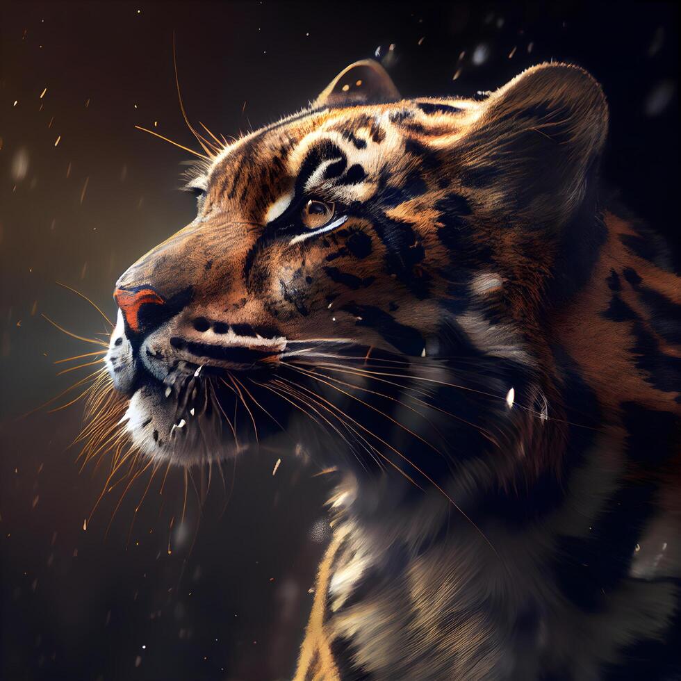 Tiger in the rain. Wildlife scene. 3D rendering., Ai Generative ...