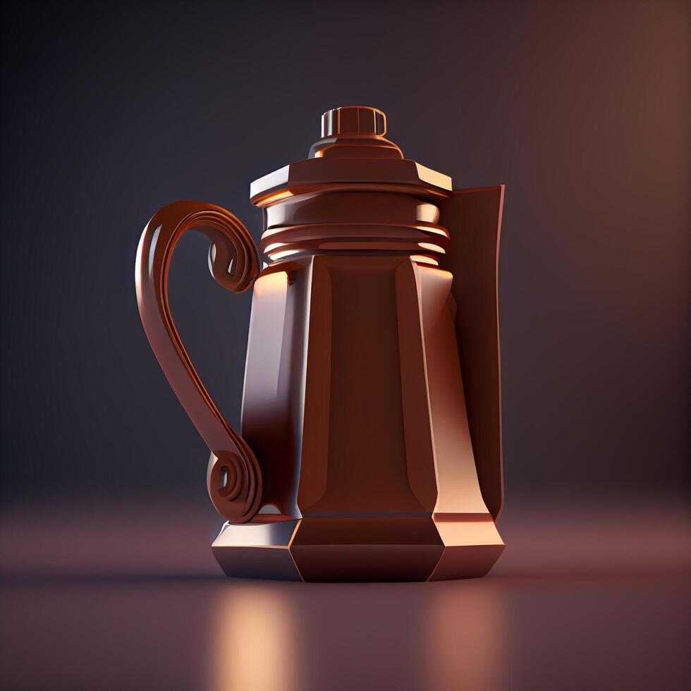 Coffee pot on dark background. illustration. Eps 10, Image photo