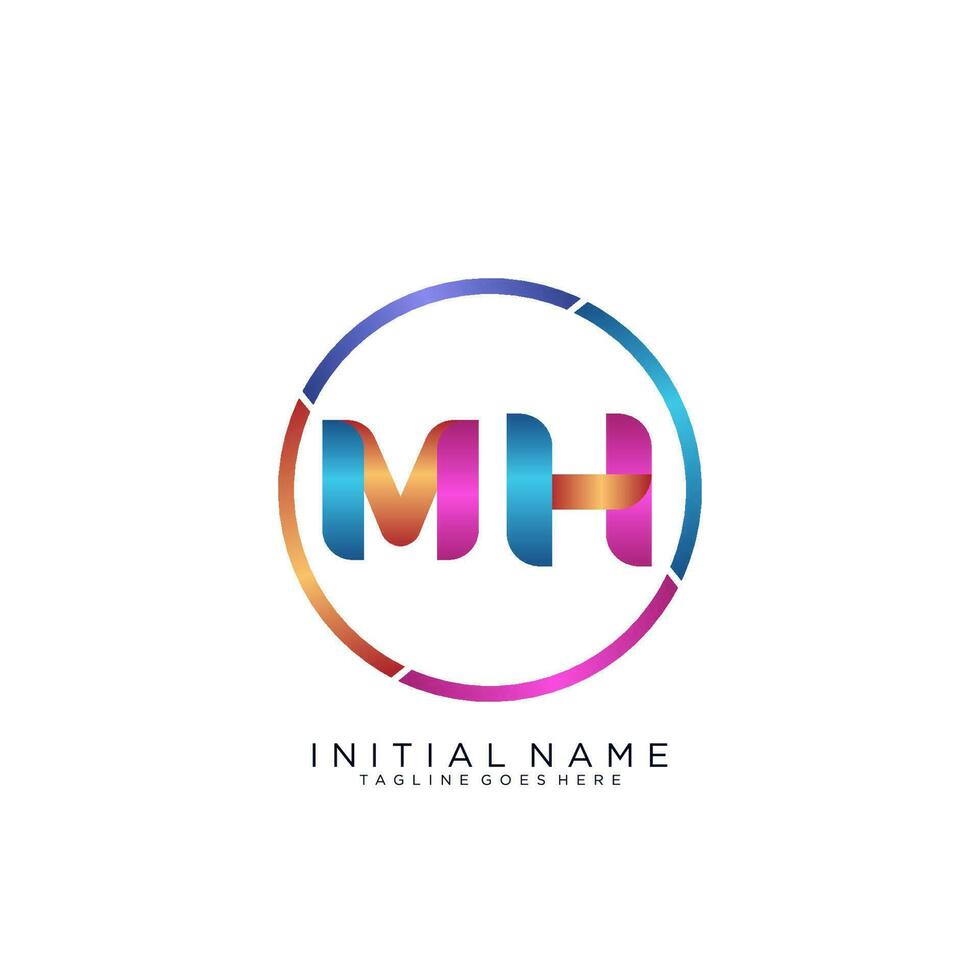 Letter MH colorfull logo premium elegant template vector