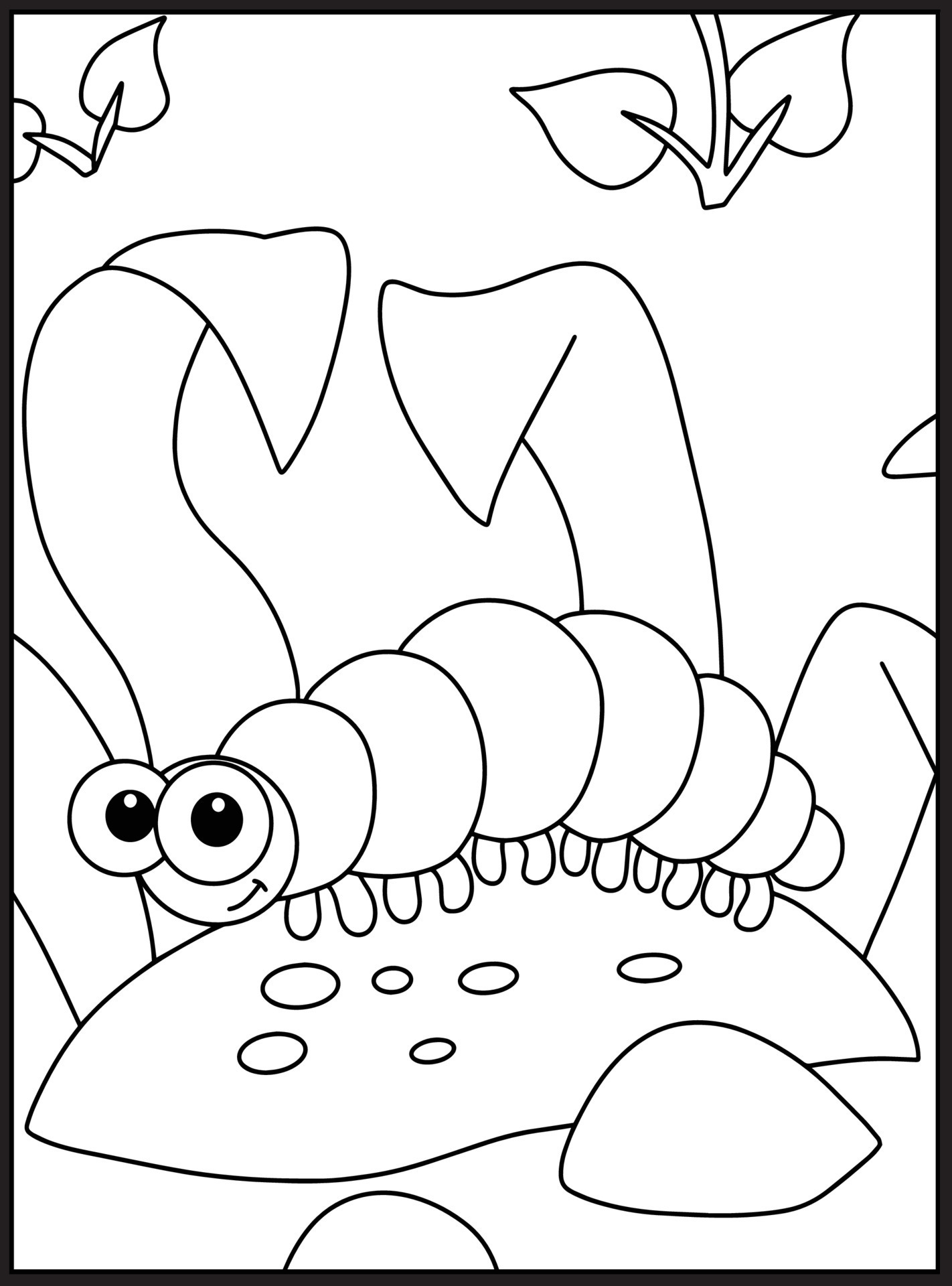 Cute Bugs and Insects Coloring Pages Vector Art at Vecteezy