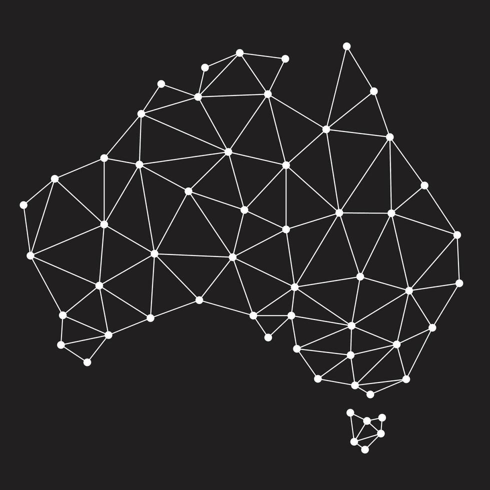 Vector low polygonal Australia map.