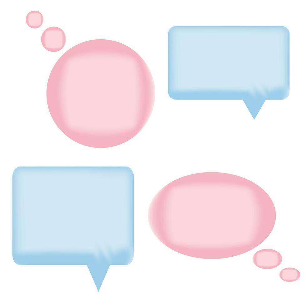 Collection Speech bubbles Chat dialogue bubble text. Modern Realistic 3d design. The set is isolated. vector illustration