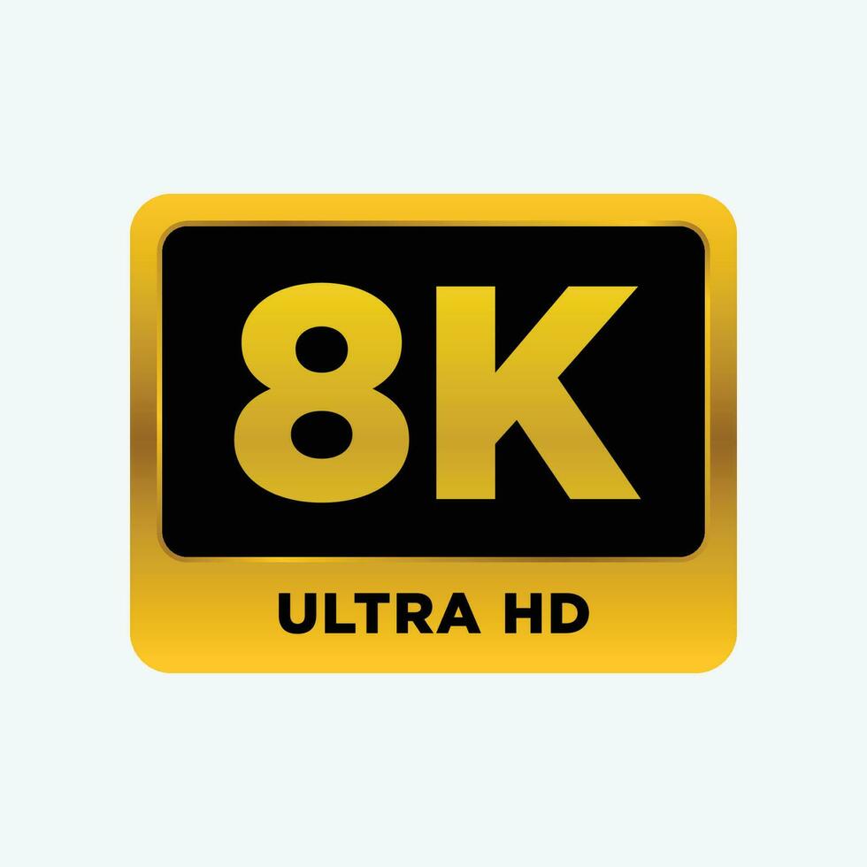 vídeo resolución 8k icono vector