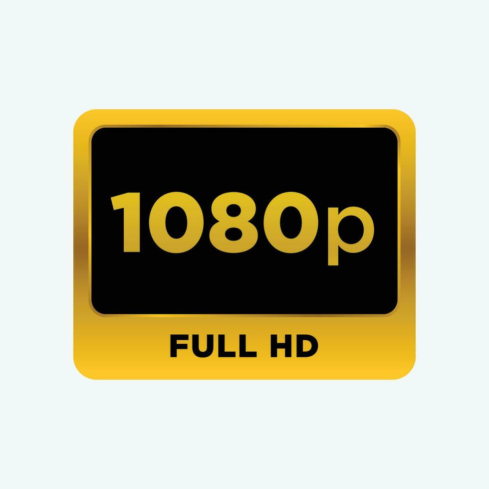 Video Resolution 1080p Icon Vector