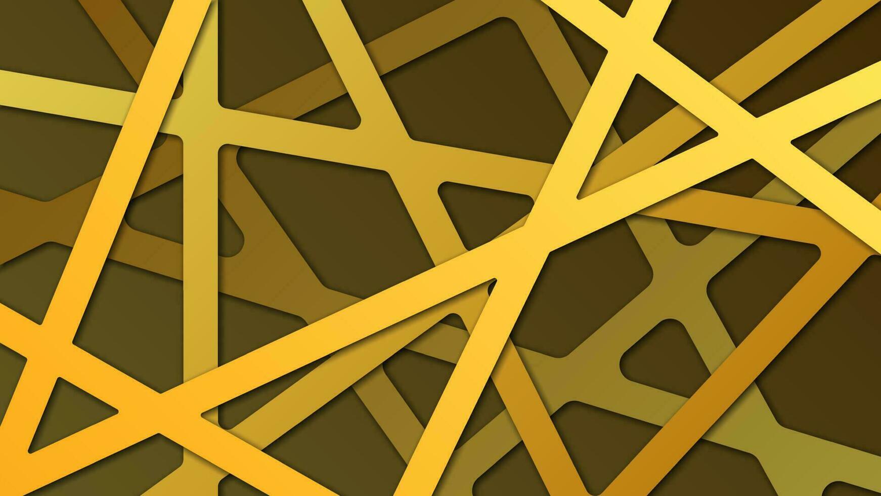 A gold and black background with a pattern of lines and stars. Vector illustration for your design