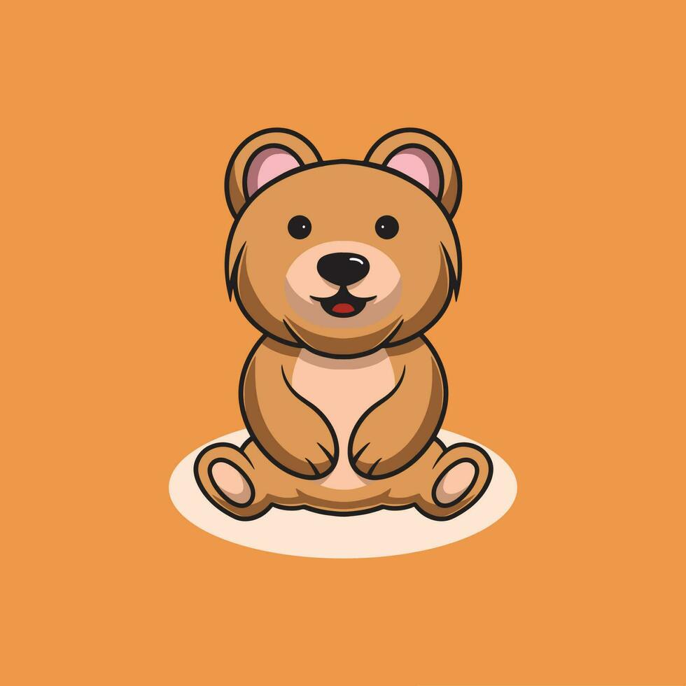 Cute bear smiling cartoon illustration vector
