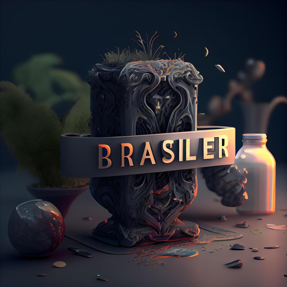 3d ilustración de un barril lleno de sangre y un firmar con texto, ai generativo imagen foto