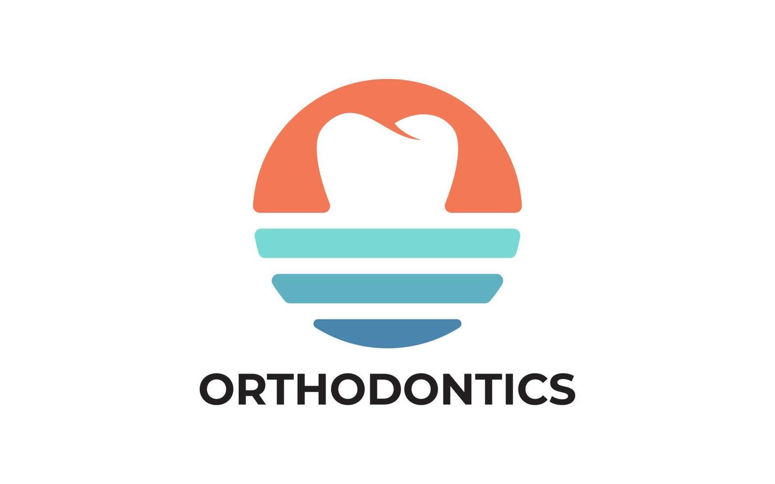 Medical dental teeth orthodontic logo design vector template