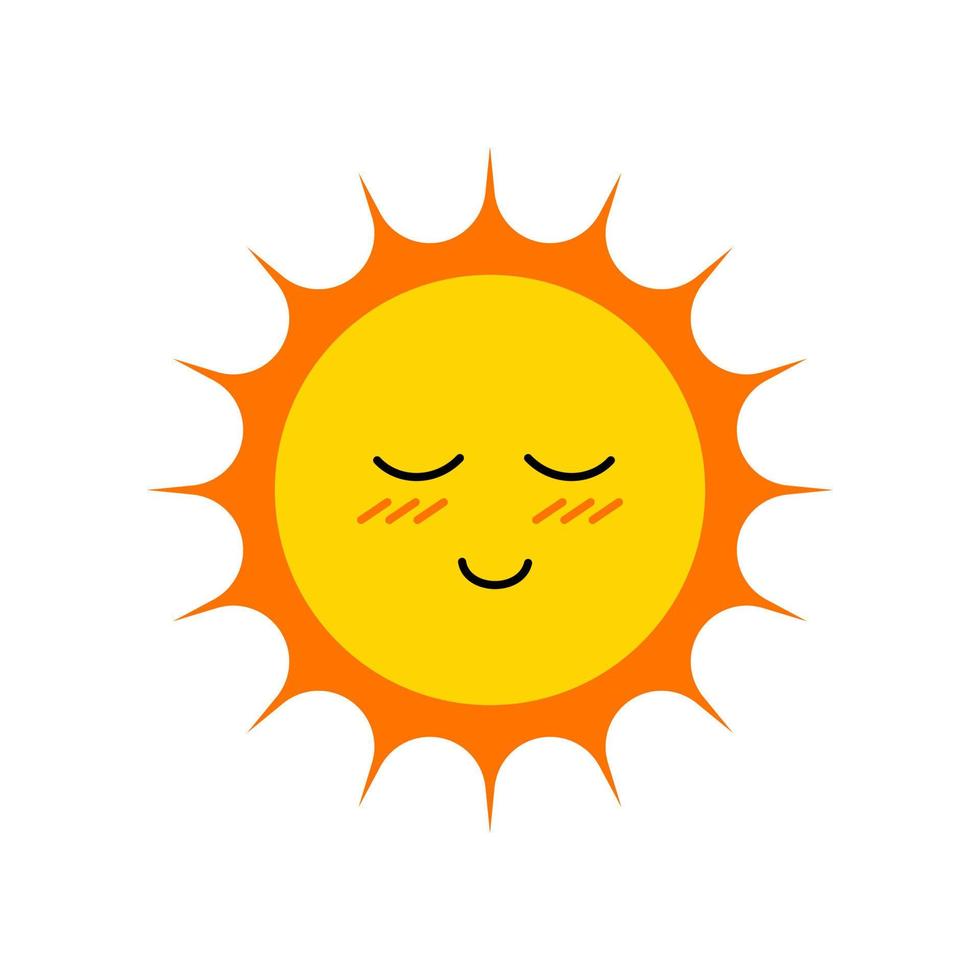 Cartoon Color Smiling Character Sun Icon. Vector