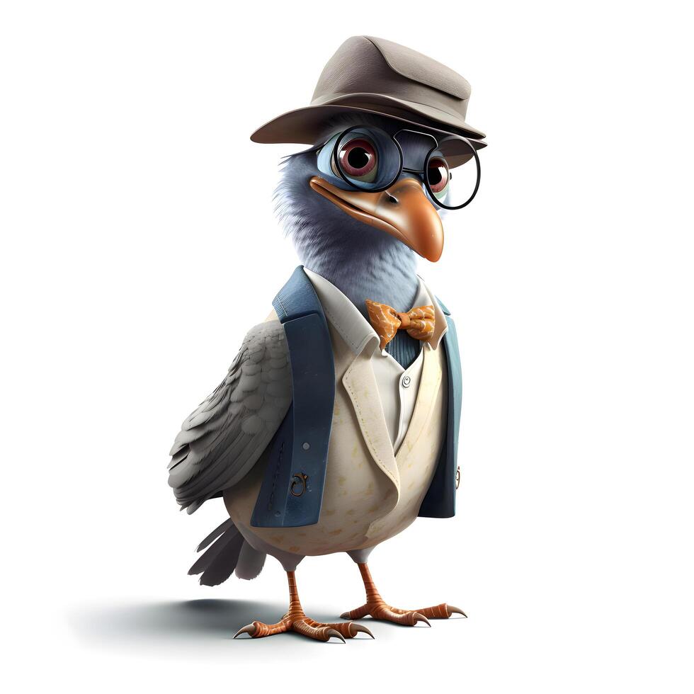 Penguin wearing a hat and glasses as a detective or gangster, Image photo