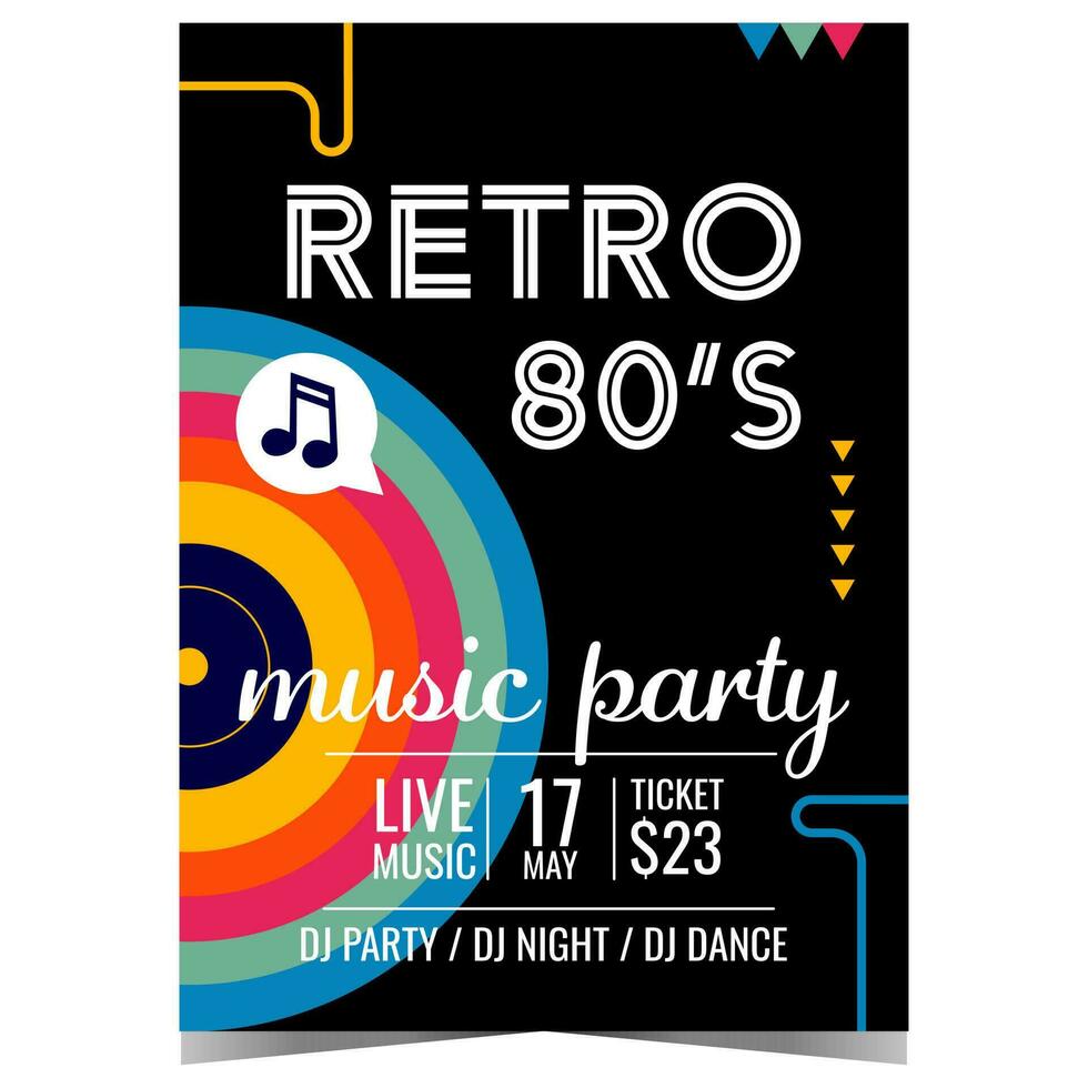 Retro style party poster with vinyls records 1934616 Vector Art at Vecteezy