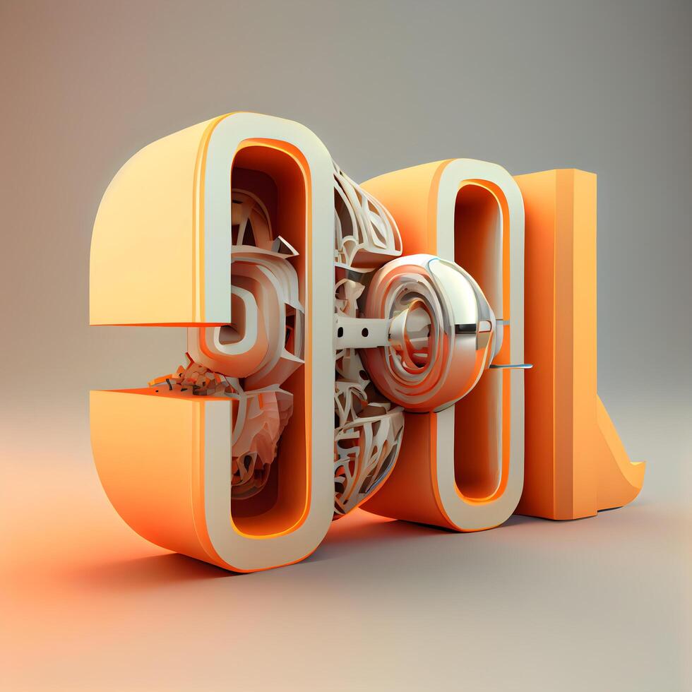 3d render of lpg lettering in orange and black colors, Image photo