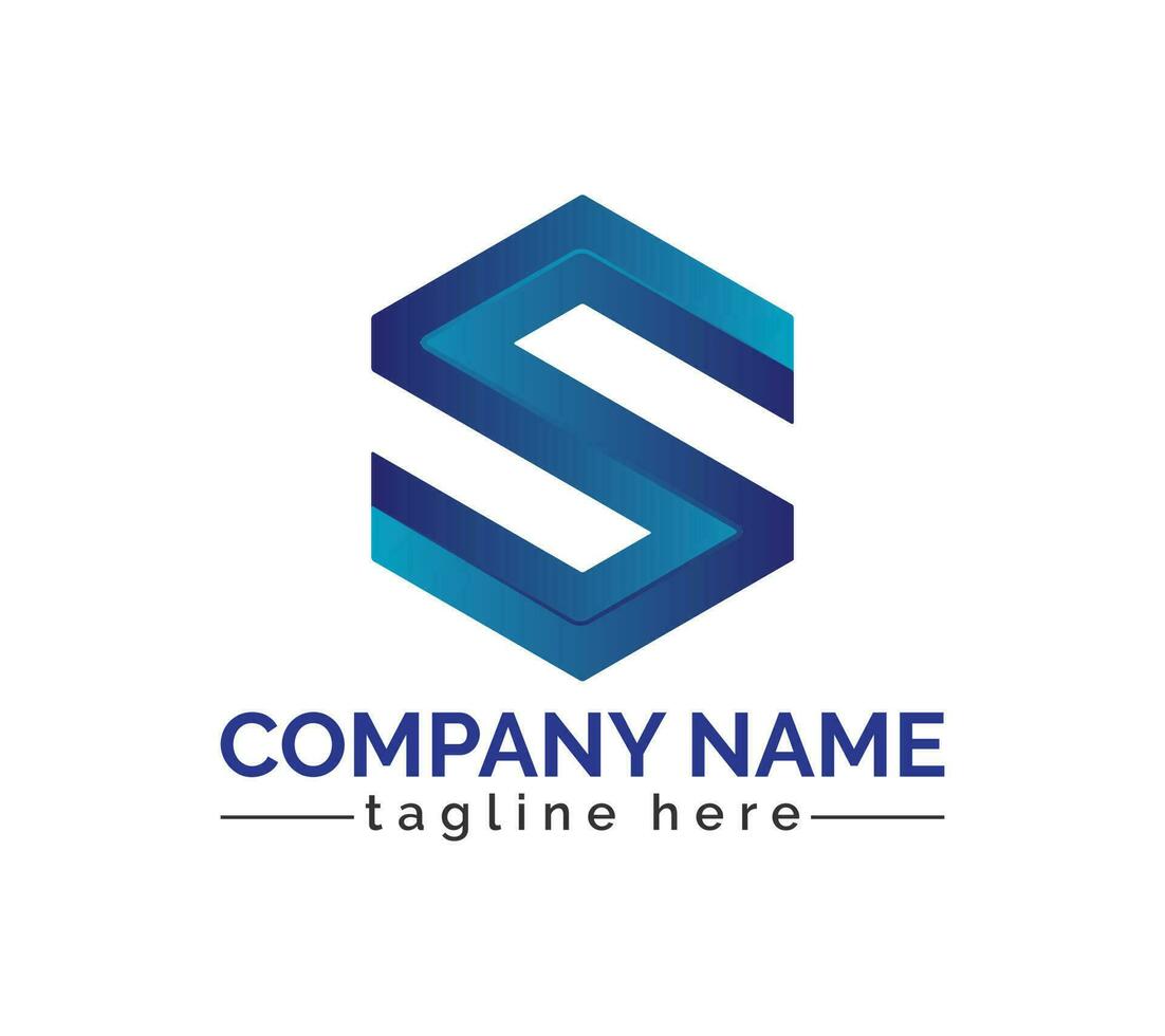 S letter logo of brand identity, company and business logo. On white background, Vector illustration.