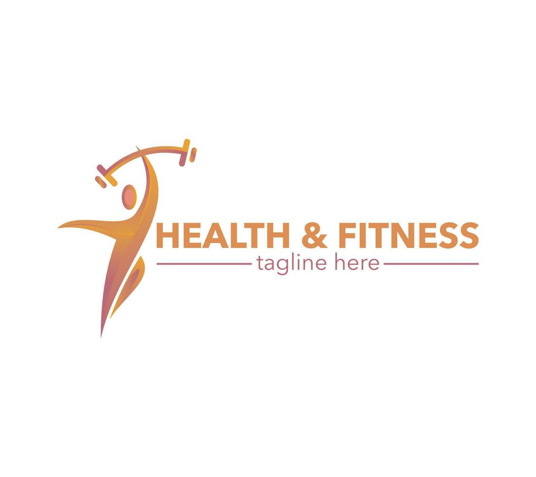 Health and Fitness logo design on white background, Vector illustration.