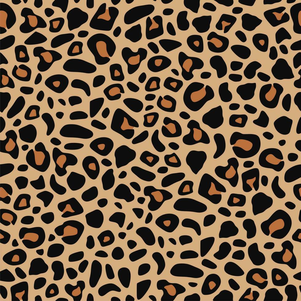 Leopard print vector seamless. Fashionable background for fabric, paper, clothes. Animal pattern.