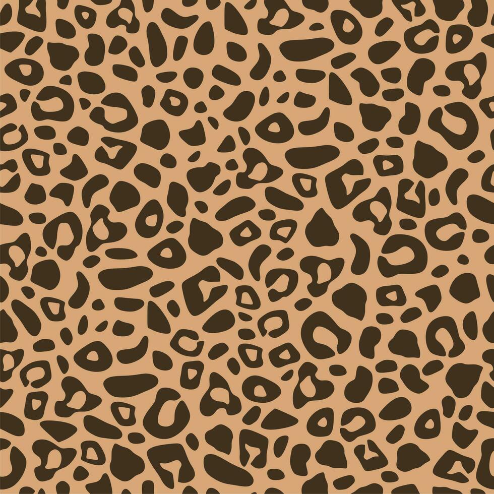 Leopard pattern. Seamless vector print. Realistic animal texture. Brown spots on a beige background.