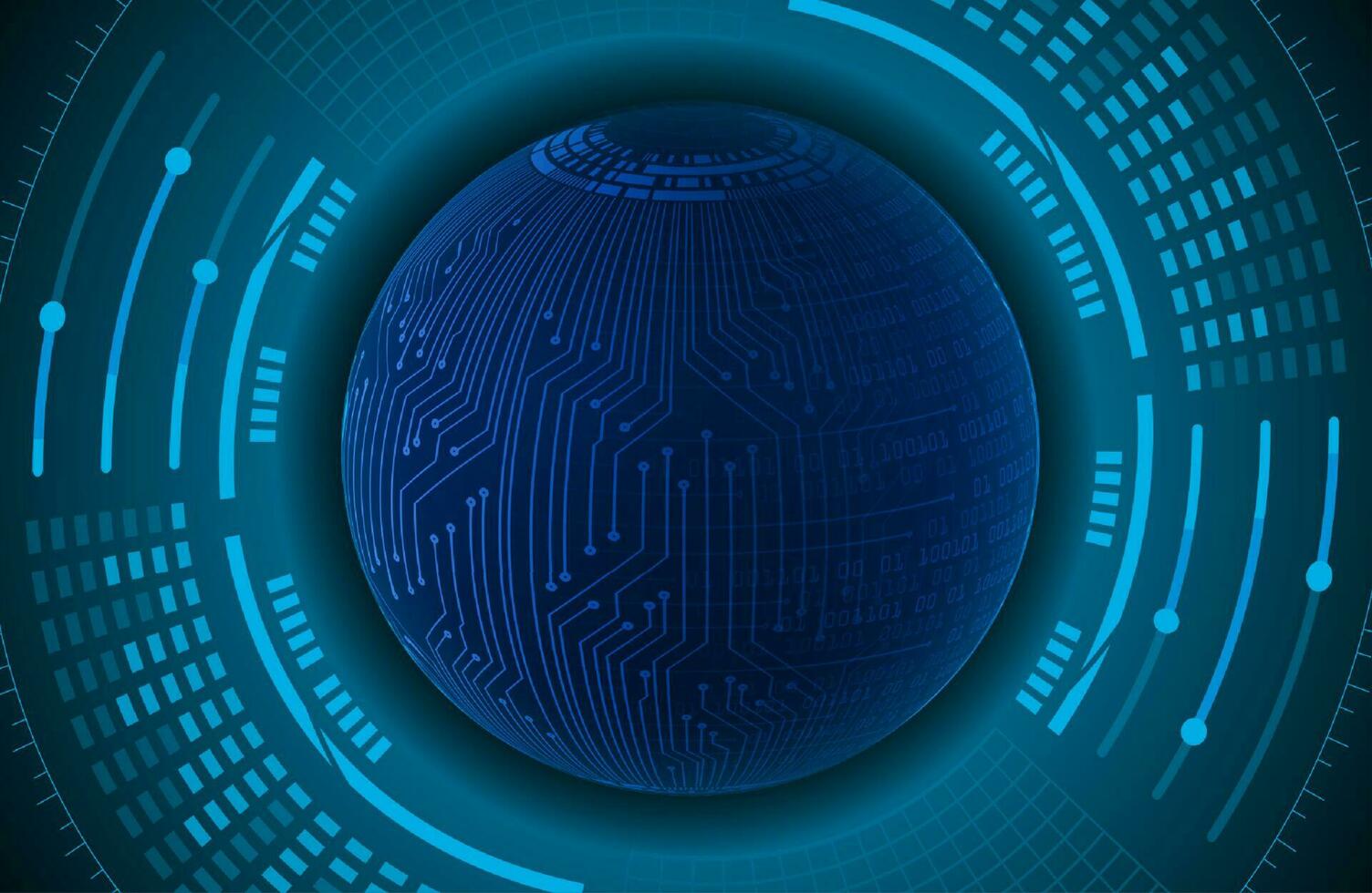 Modern Holographic Globe on Technology Background vector