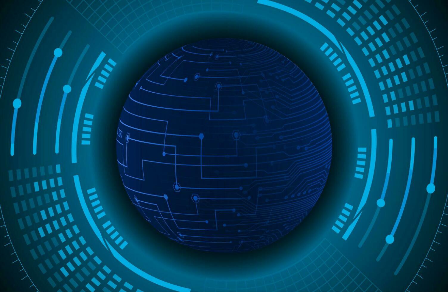 Modern Holographic Globe on Technology Background vector