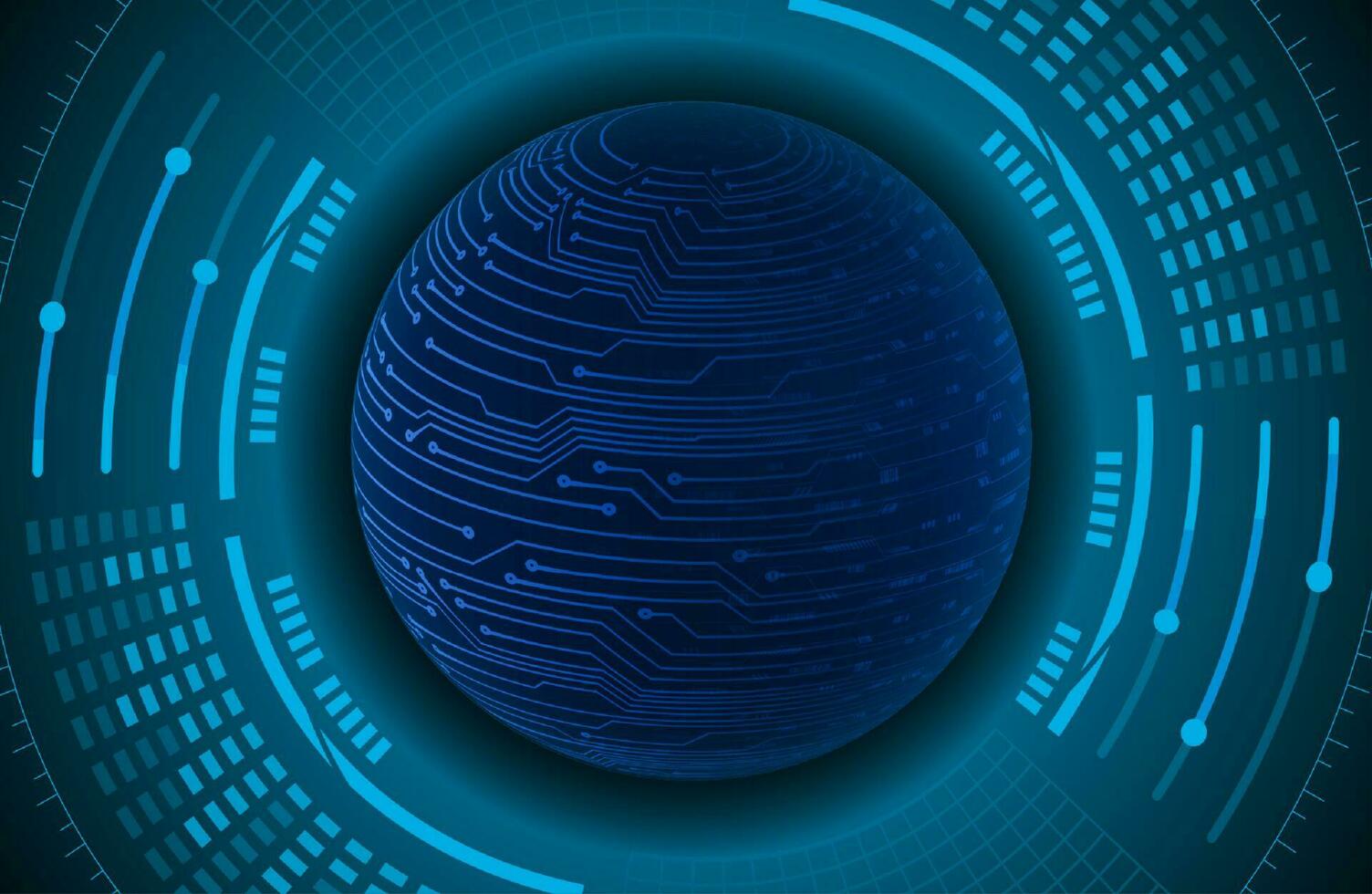 Modern Holographic Globe on Technology Background vector