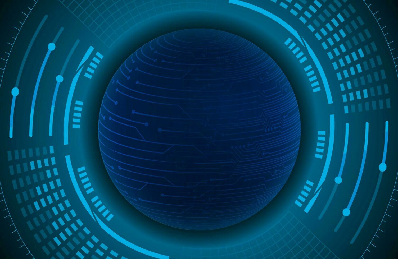 Modern Holographic Globe on Technology Background vector