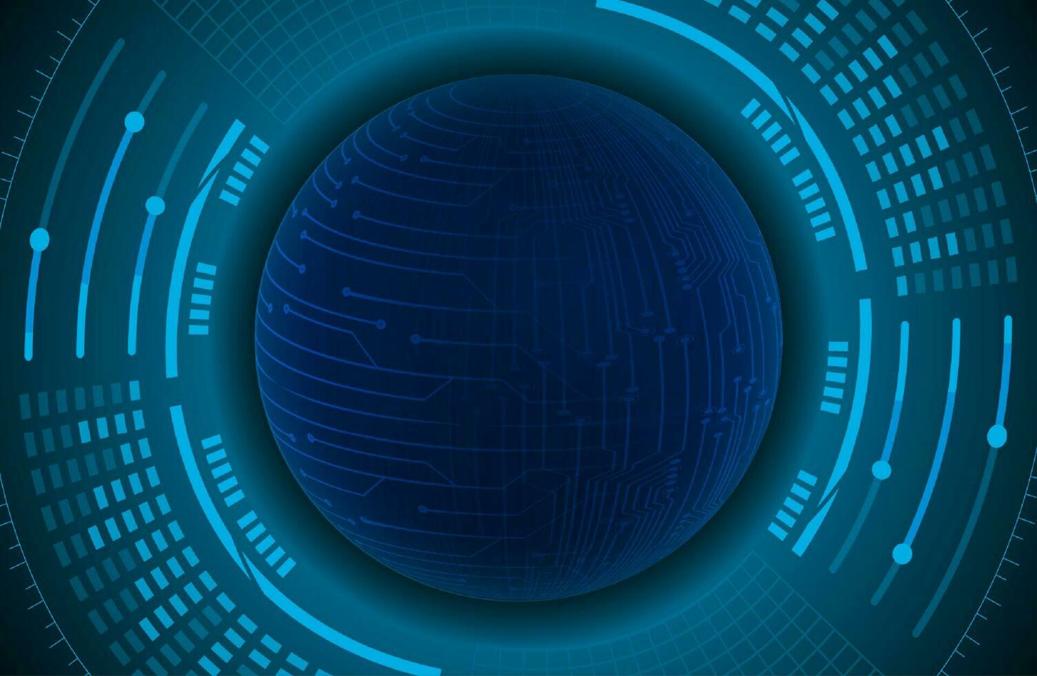 Modern Holographic Globe on Technology Background vector